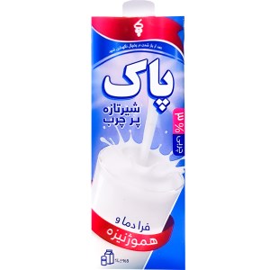 شیر پر چرب 1لیتری پاک